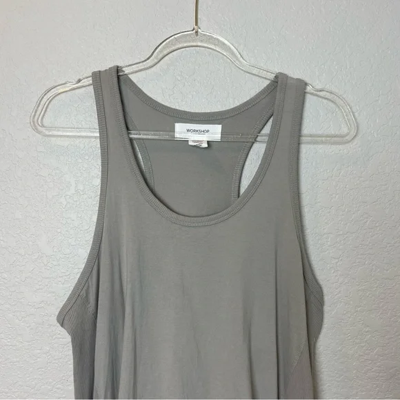 WORKSHOP REPUBLIC CLOTHING Gray Sleeveless Handkerchief Hem Dress Size L - Picture 2 of 8